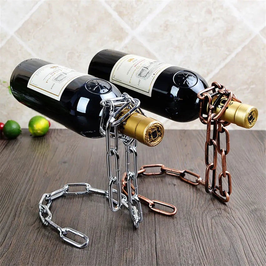 Magic Iron Chain Wine Bottle Holder
